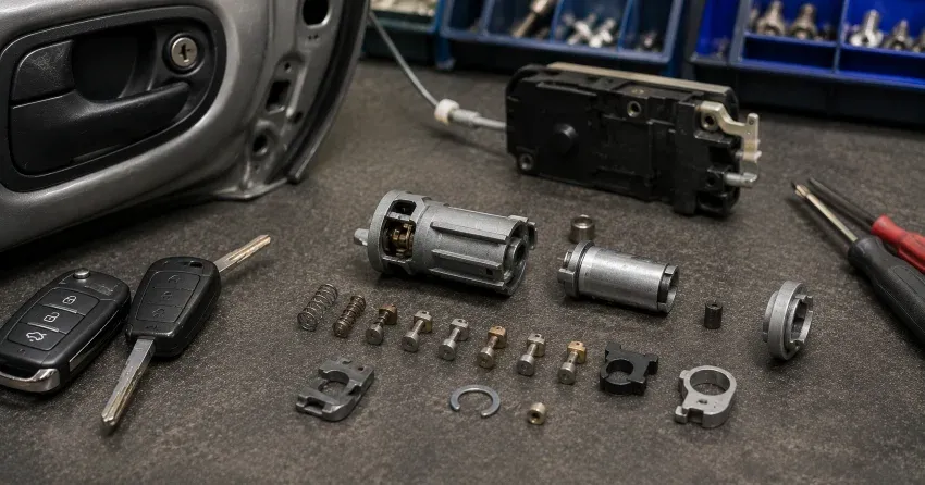 technician testing a car key fob during Car Lock Repair Niagara College Area, Welland