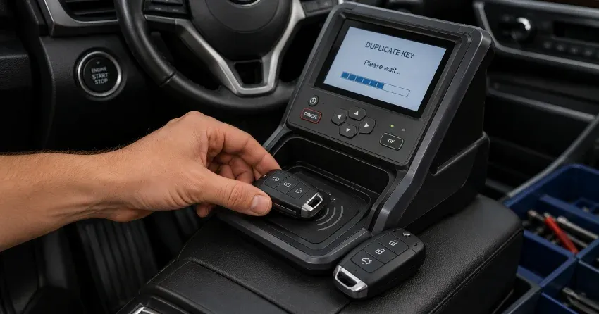 technician cloning a transponder chip key in Welland