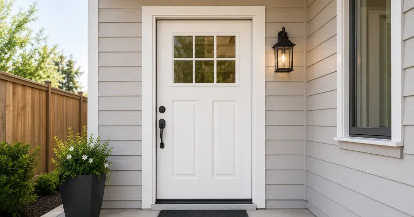 technician installing exterior door frame in Eastdale, Welland