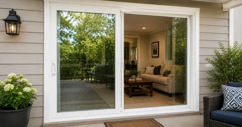 new patio door replacement installed in Welland home