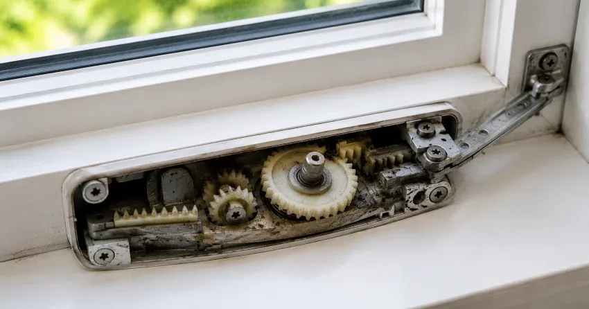 technician replacing casement window crank operator in North Welland, Welland home